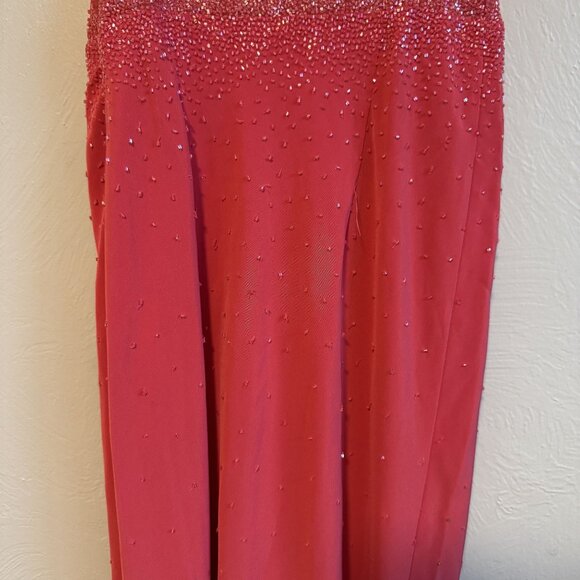 Vintage Cache Pink Beaded Maxi Dress Size 2 - Picture 3 of 10